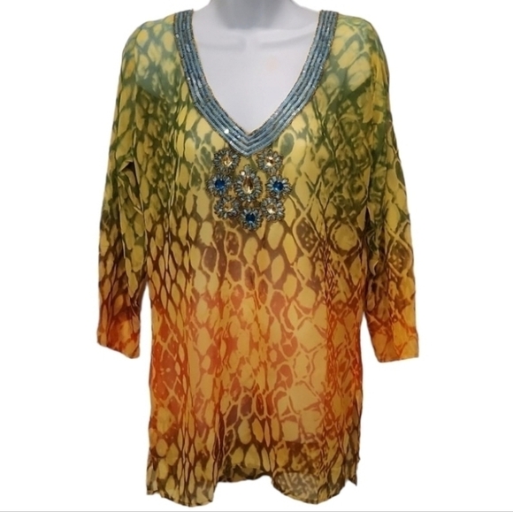 Crystal Embellished Swim Cover Up NWT - Picture 1 of 4